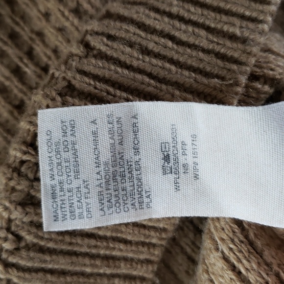 Woolrich Womens Small Tan Clapshaw Cowl Waffle Knit Tunic Sweater Nylon Wool - Picture 10 of 10